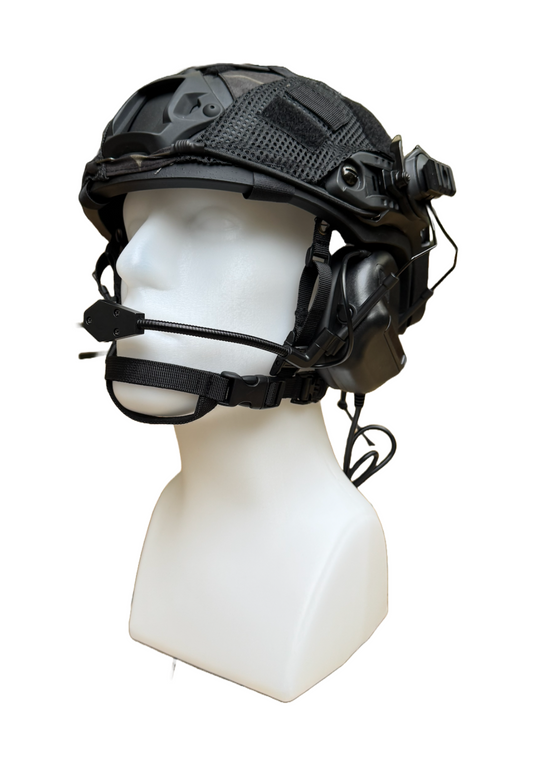 Tactical ballistic black helmet set (headset edition) FRP